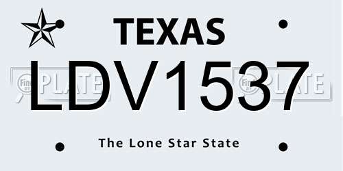 LDV1537 Texas License Plate