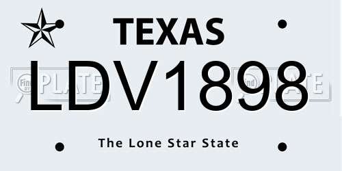 LDV1898 Texas License Plate