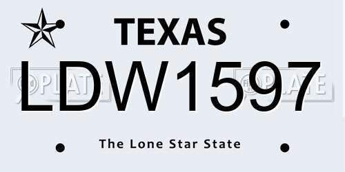 LDW1597 Texas License Plate