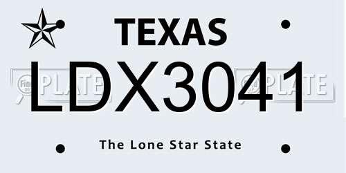 LDX3041 Texas License Plate