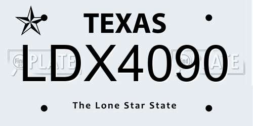 LDX4090 Texas License Plate