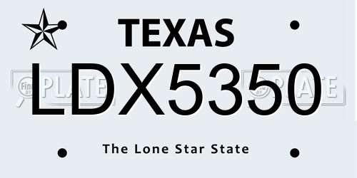 LDX5350 Texas License Plate