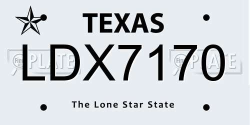 LDX7170 Texas License Plate