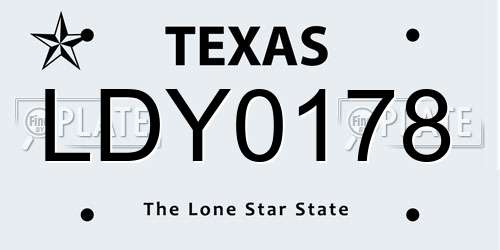 LDY0178 Texas License Plate