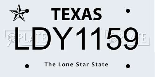 LDY1159 Texas License Plate