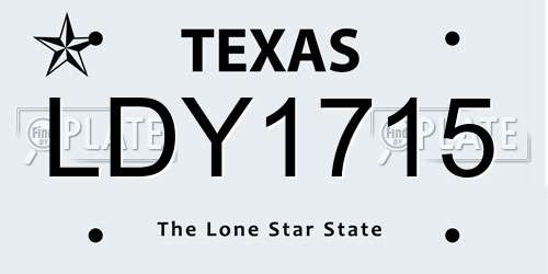LDY1715 Texas License Plate