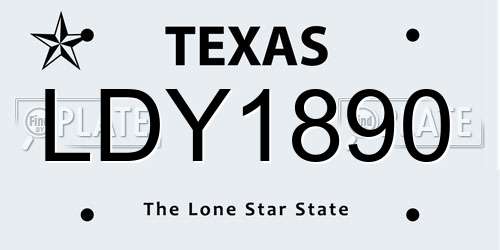 LDY1890 Texas License Plate