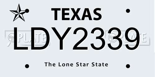 LDY2339 Texas License Plate