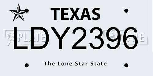 LDY2396 Texas License Plate