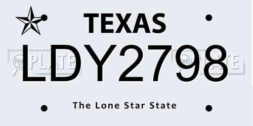 LDY2798 Texas License Plate