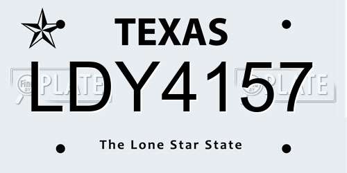 LDY4157 Texas License Plate