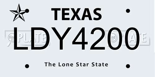 LDY4200 Texas License Plate
