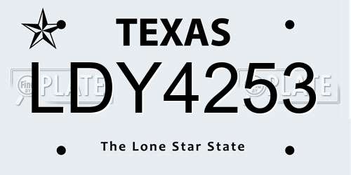LDY4253 Texas License Plate