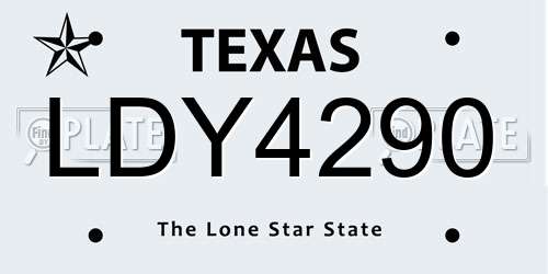 LDY4290 Texas License Plate