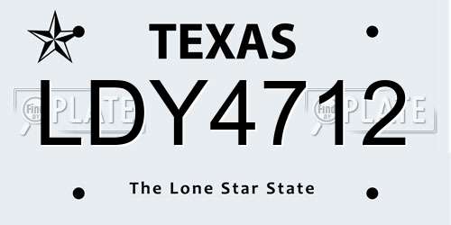 LDY4712 Texas License Plate