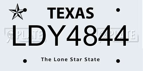 LDY4844 Texas License Plate