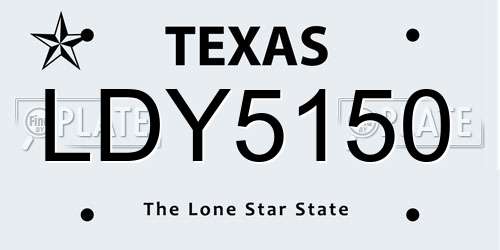 LDY5150 Texas License Plate