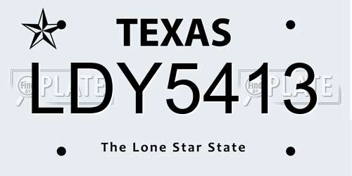 LDY5413 Texas License Plate