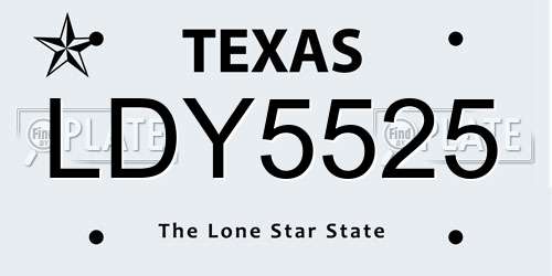 LDY5525 Texas License Plate