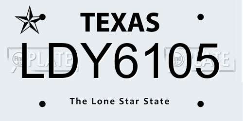 LDY6105 Texas License Plate