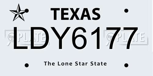 LDY6177 Texas License Plate