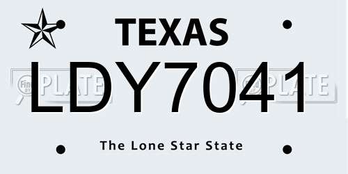 LDY7041 Texas License Plate