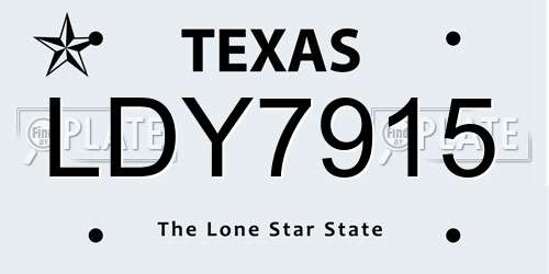 LDY7915 Texas License Plate