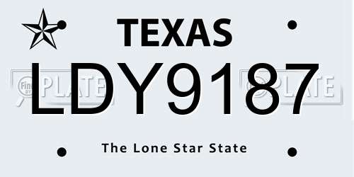LDY9187 Texas License Plate