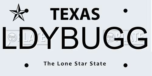 LDYBUGG Texas License Plate