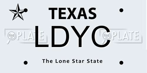 LDYC Texas License Plate