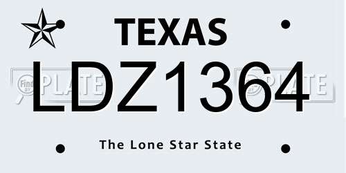 LDZ1364 Texas License Plate