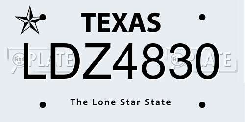 LDZ4830 Texas License Plate