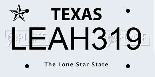 LEAH319 Texas License Plate