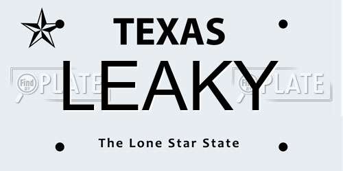 LEAKY Texas License Plate