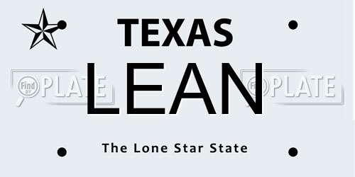 LEAN Texas License Plate
