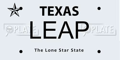 LEAP Texas License Plate