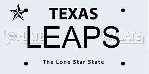 LEAPS Texas License Plate