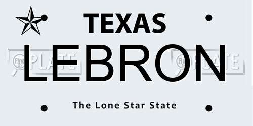 LEBRON Texas License Plate