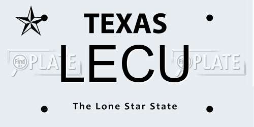 LECU Texas License Plate
