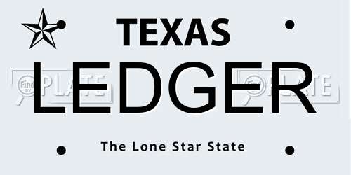 LEDGER Texas License Plate
