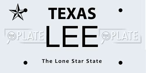 LEE Texas License Plate