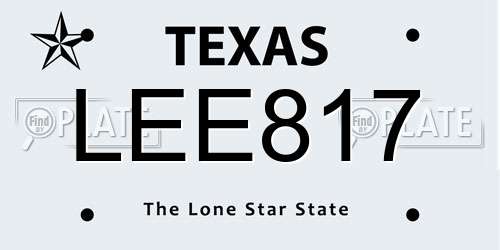 LEE817 Texas License Plate