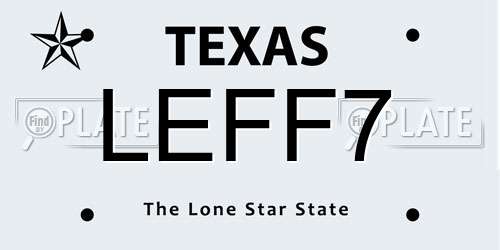 LEFF7 Texas License Plate