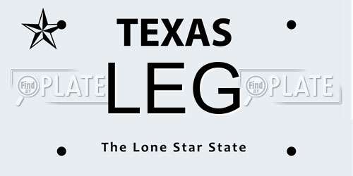 LEG Texas License Plate