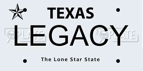 LEGACY Texas License Plate