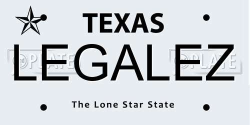 LEGALEZ Texas License Plate