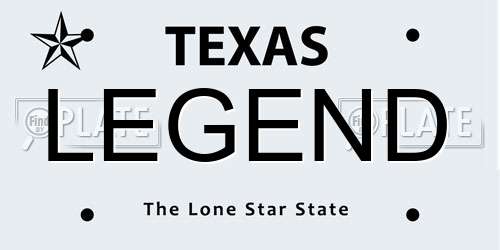 LEGEND Texas License Plate