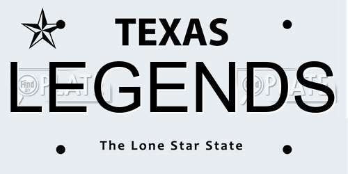LEGENDS Texas License Plate
