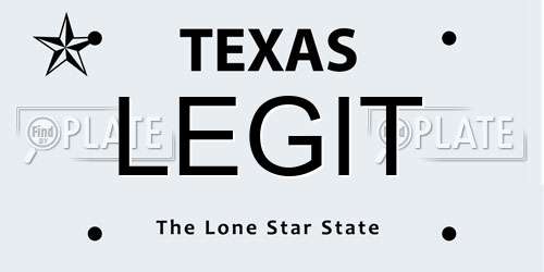 LEGIT Texas License Plate