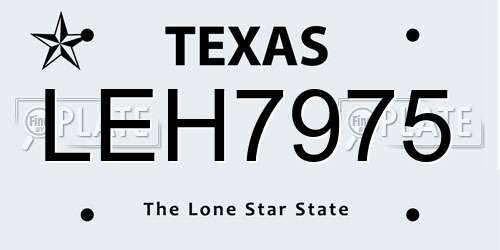 LEH7975 Texas License Plate